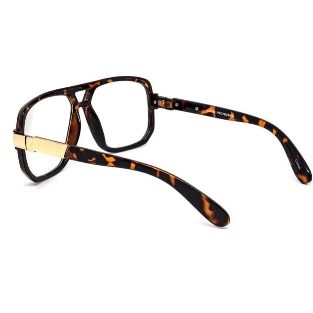 Unisex Clear Lens Glasses Oversized Fashion Square Frame Eyeglasses Trendy Style